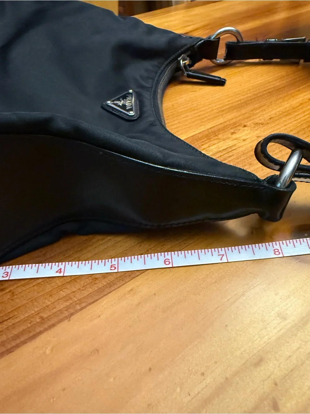 Prada Black Re-Nylon Shoulder Bag with Logo Plaque